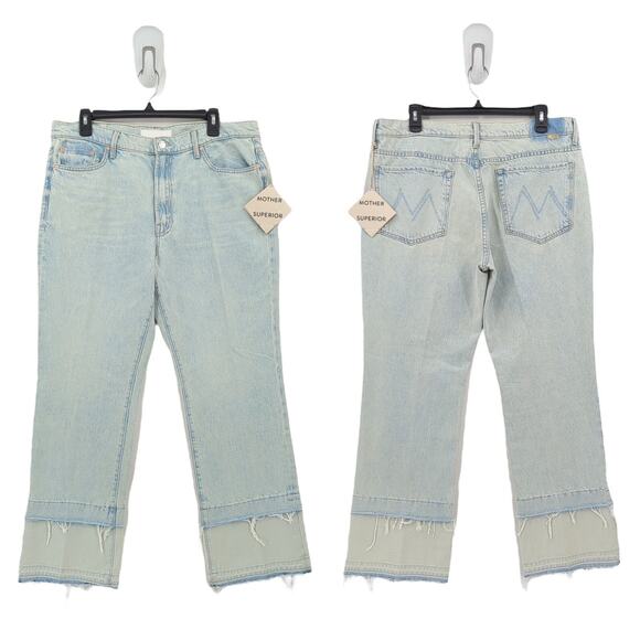 Mother Superior Women 34 The Insider Double Double Hover Jeans Sideways Blue NEW